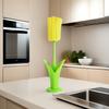 1pc Tulip-Shaped Reusable Cup Brush with Long Handle and Detachable Sponge Head - Durable Plastic Kitchen Cleaning Tool for Bottles and Glass