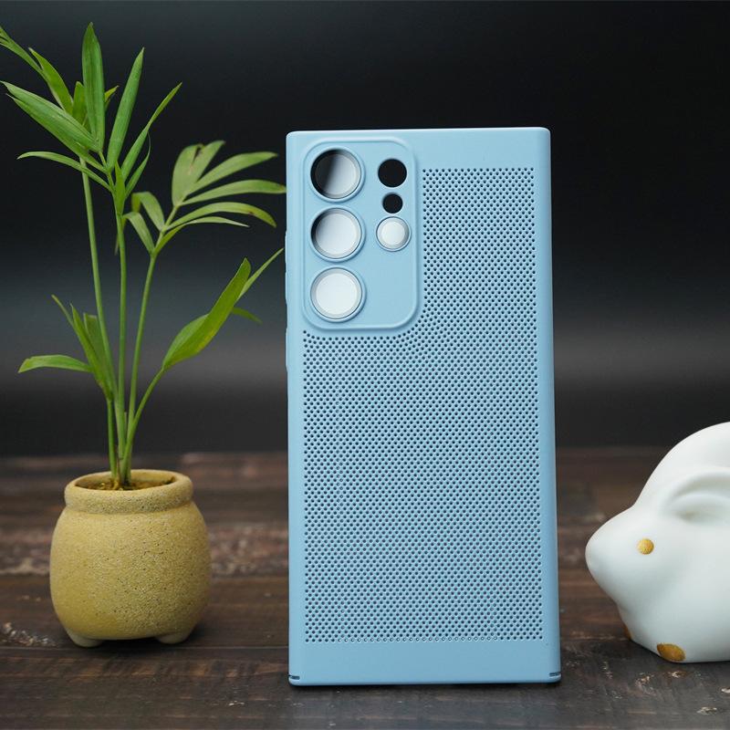 New Stylish Ultra Thin A54 Cooling Mesh Shell Samsung S24ultra Mobile Phone Case Suitable for S23 Lens Film Full Inclusive PC