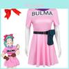 Kostium Cosplay Bulmy z Dragon Ball na Halloween i Wydarzenia Anime Con Wykonany z Poliestru w Uroczej Stylizacji Dla Kobiet