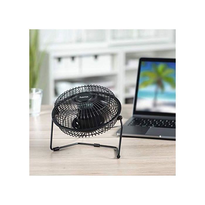 Hama USB Metal Table Fan, 15 Cm (6), 2 Speeds - Black (1 ACCESS)