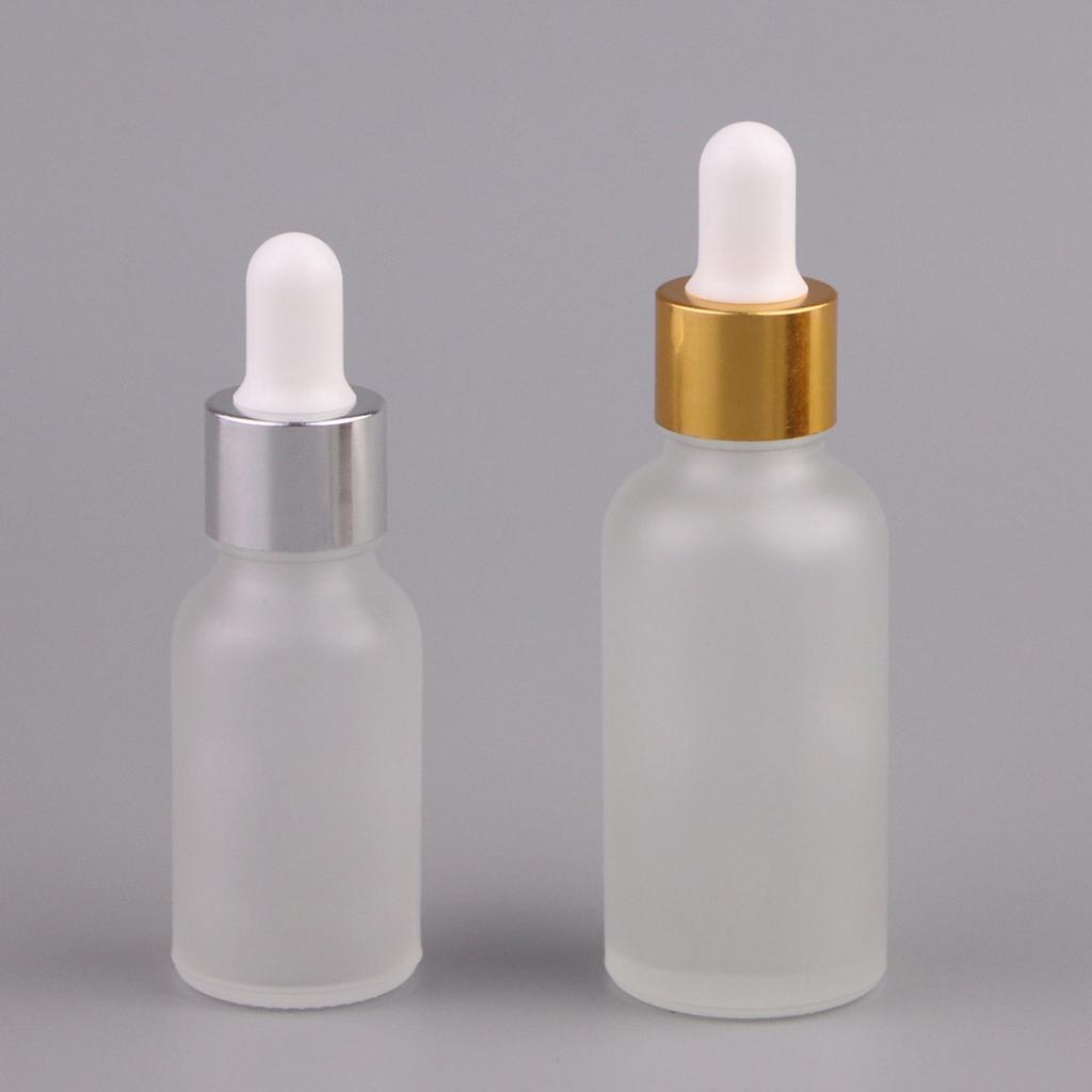 10ml Frosted Glass Essential Oil Bottle with White Dropper - Travel Size