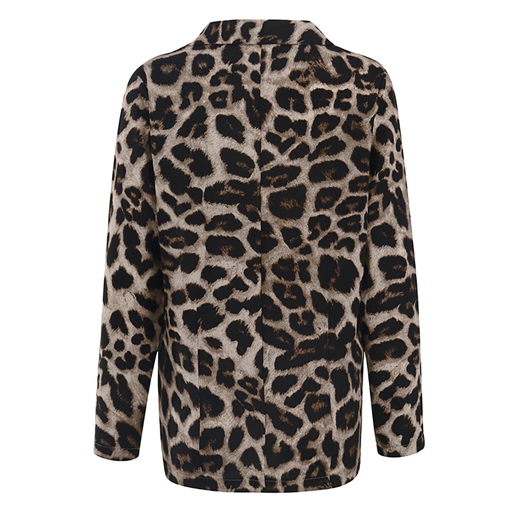 Women's Spring Tops Fashion Trend Jackets Leopard Print Suit Thin Jackets
