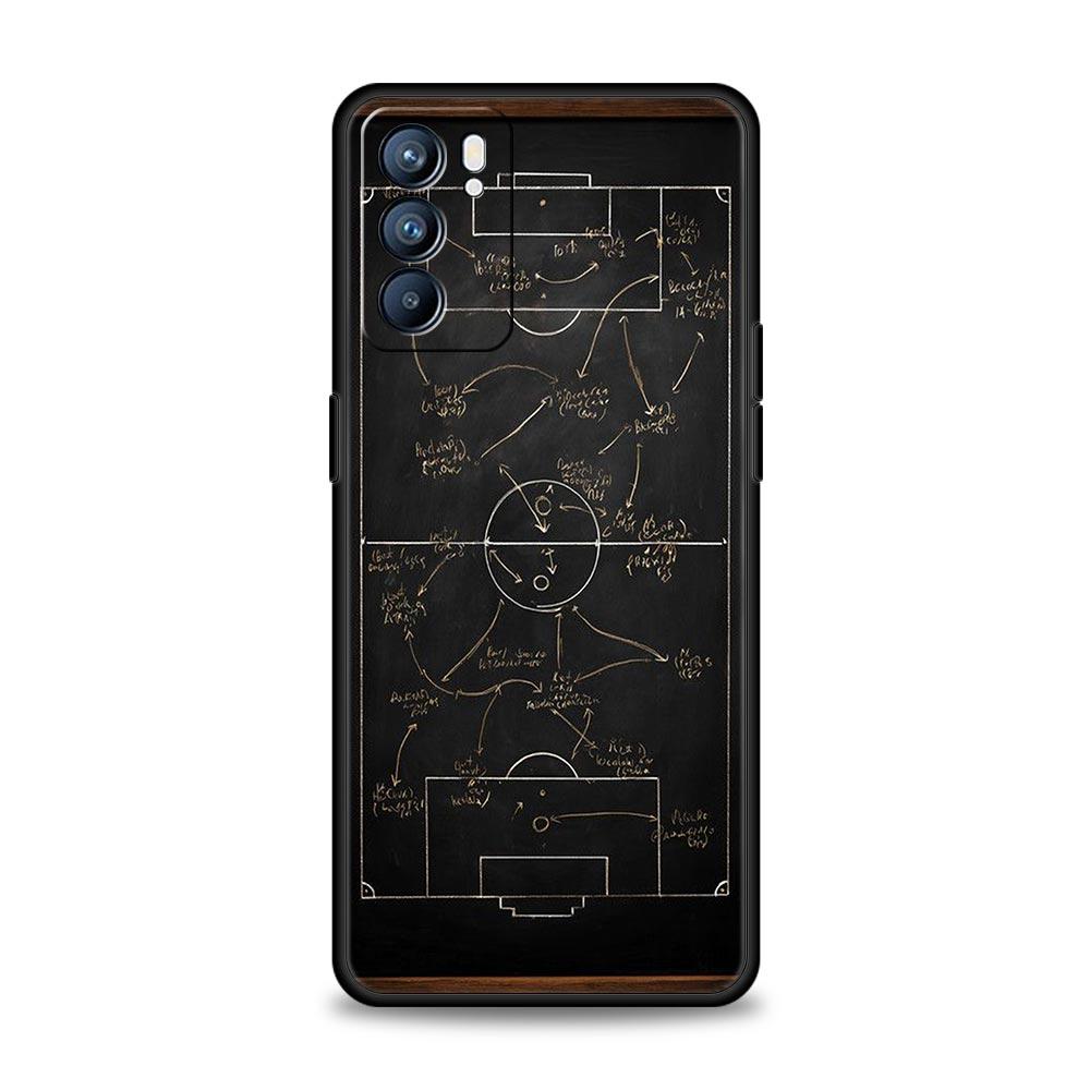 Football Basketball Tactical Board Phone Case For Oppo A17 A31 A54 A57 A78 A79 A98 Find X5 X6 Reno 8 10 11 12 13 F Pro Soft TPU