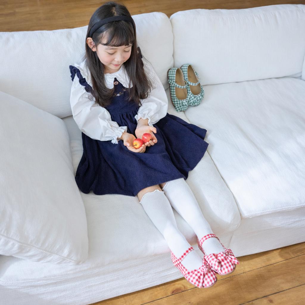 [Babyzzam] Girls' Check Flat Red [Y978-10007]