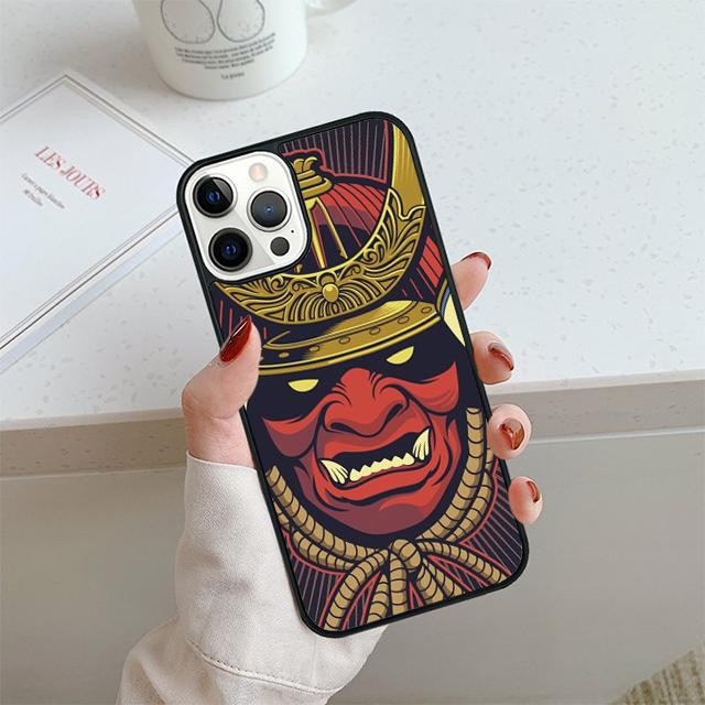 Samurai Mask Helmet Phone Case For iPhone 17 Air 13 12 14 15 16  Cover For Apple 14 15 16 Pro Max Plus Coque