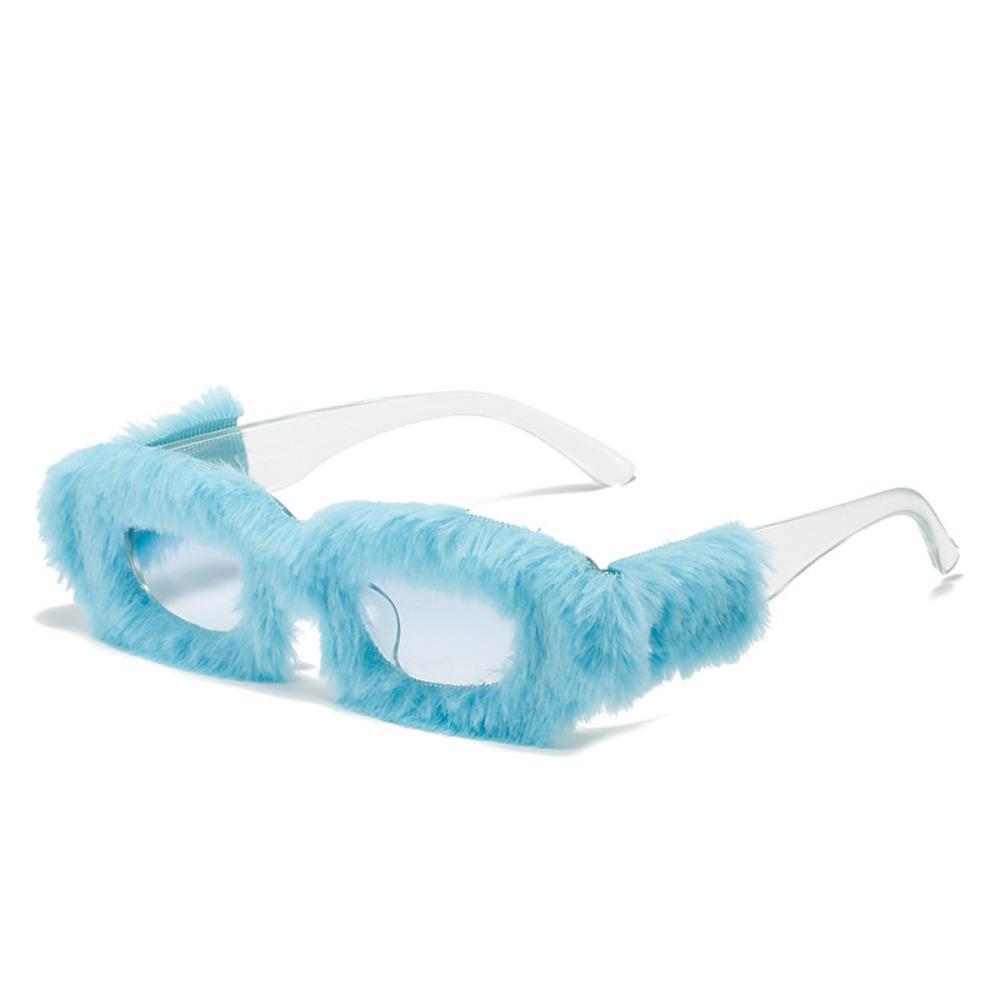 Fashion Retro Sunglasses Furry Soft Party Sunglasses Velvet Uv400 Punk Sunglasses Winter Christmas Halloween Party