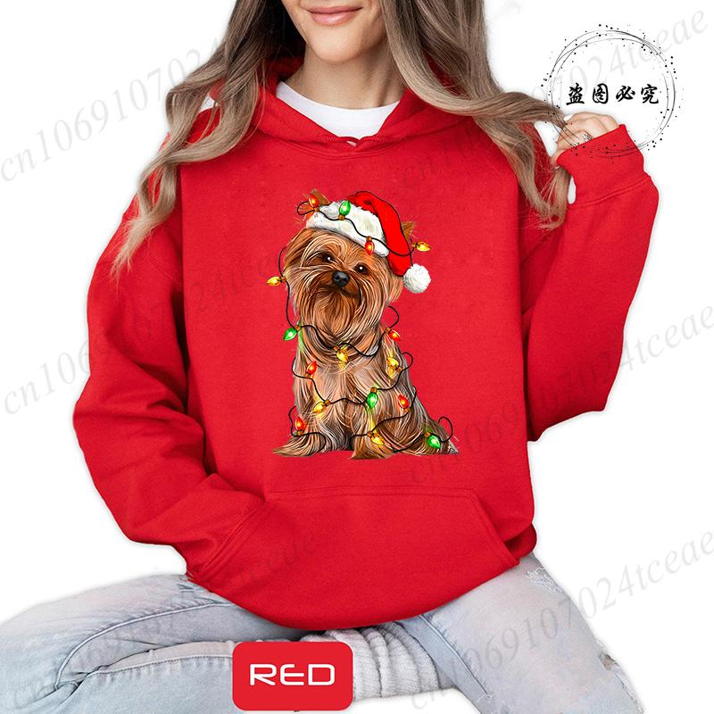 Christmas Dachshund Printed Hooded Sweatshirt Merry Christmas Women's Loose Hoodies Xmas Dog Cartoon Anime Hoody Clothing