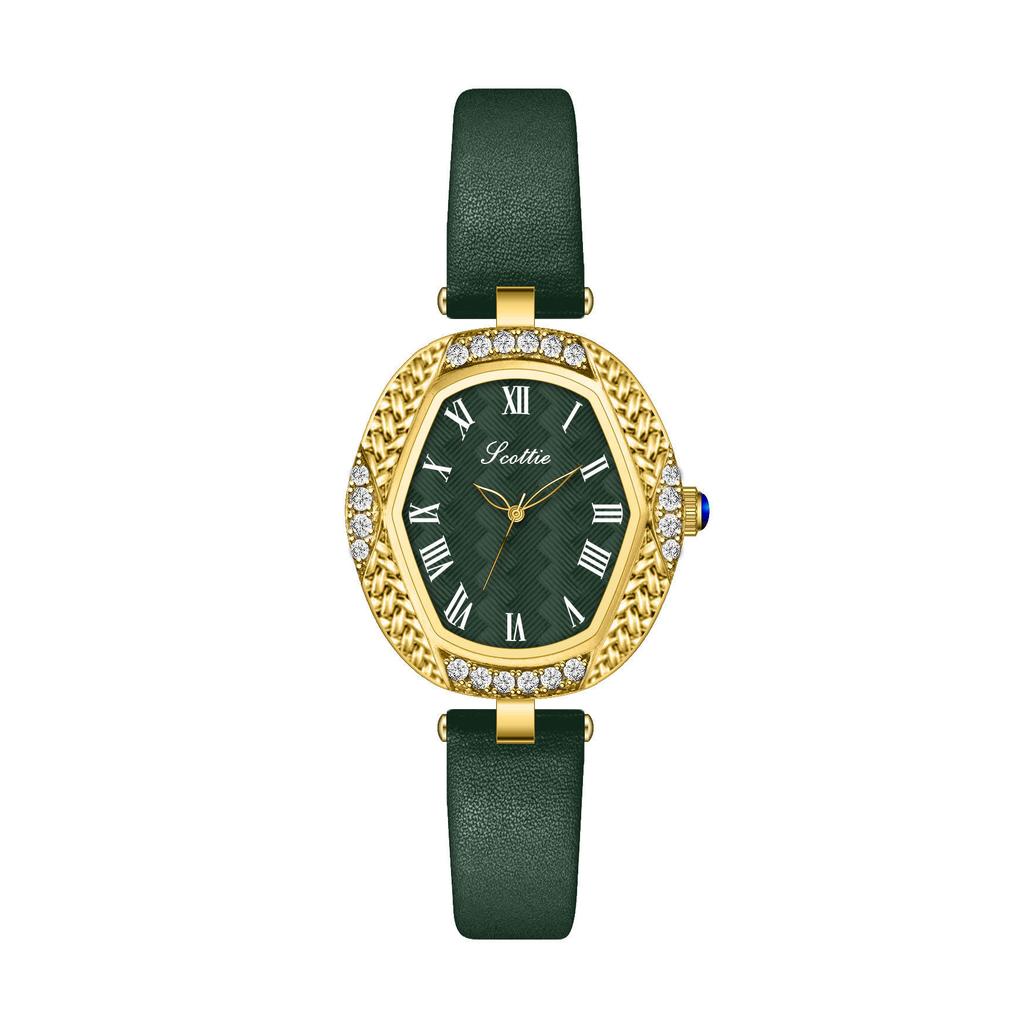 New Ancola Red Women'S Watch, A Light Luxury Timepiece, Vintage Quartz Watch For Women, Women'S Stainless Steel Watch.