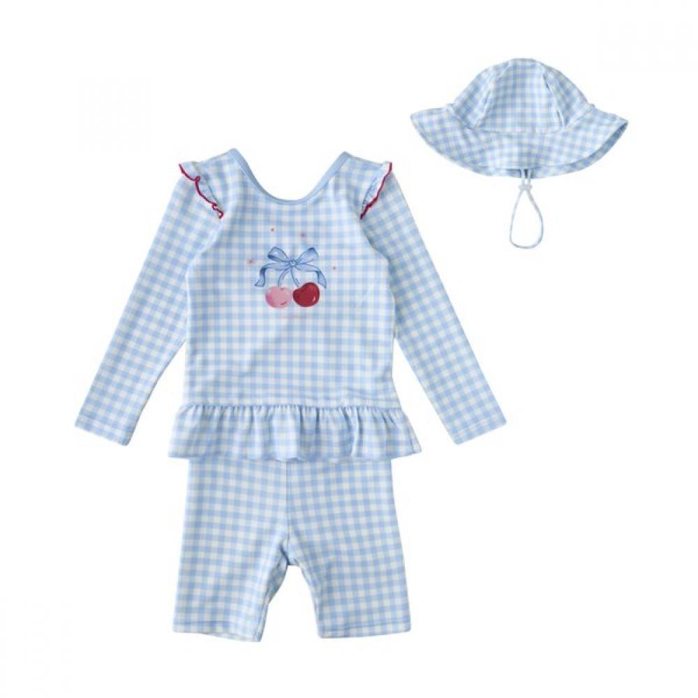 Mink Mui Ribbon Cherry Check Rash Guard 36314 621 01 BL/3 years old (100)