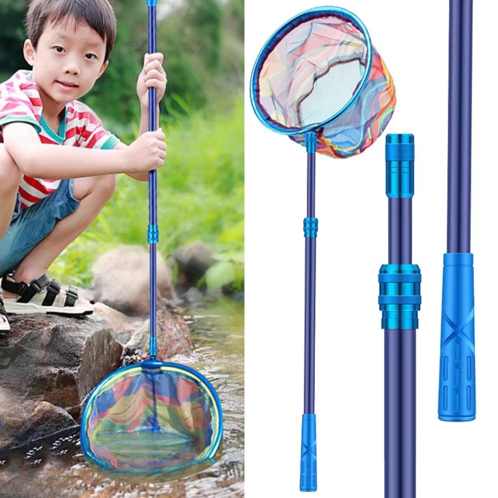 Portable Pocket Fish Dip Net Aluminium Zinc Zinc Alloy Telescopic Pole Net Head Butterfly Nets Insect