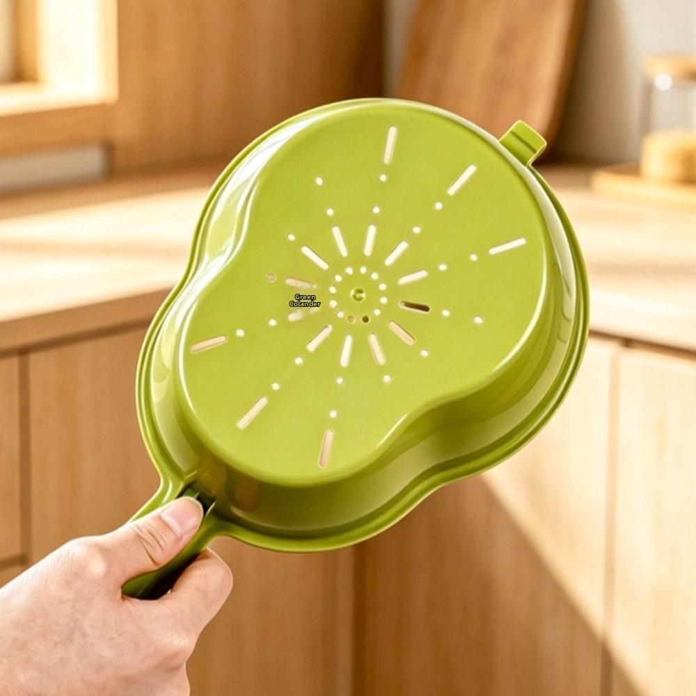 Gourd-shaped Fruit Washing Basket with Handle Draining Basket Vegetable Fruit Strainer Salad Prep