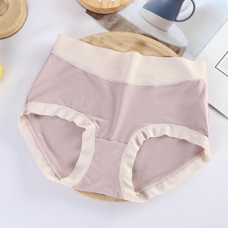 Color Blocking Nahtlose Mid Waist Übergröße Unterwäsche mit Seidenzwickel Bauch einziehend Po liftend Sexy Dreiecksunterwäsche für Damen Slips