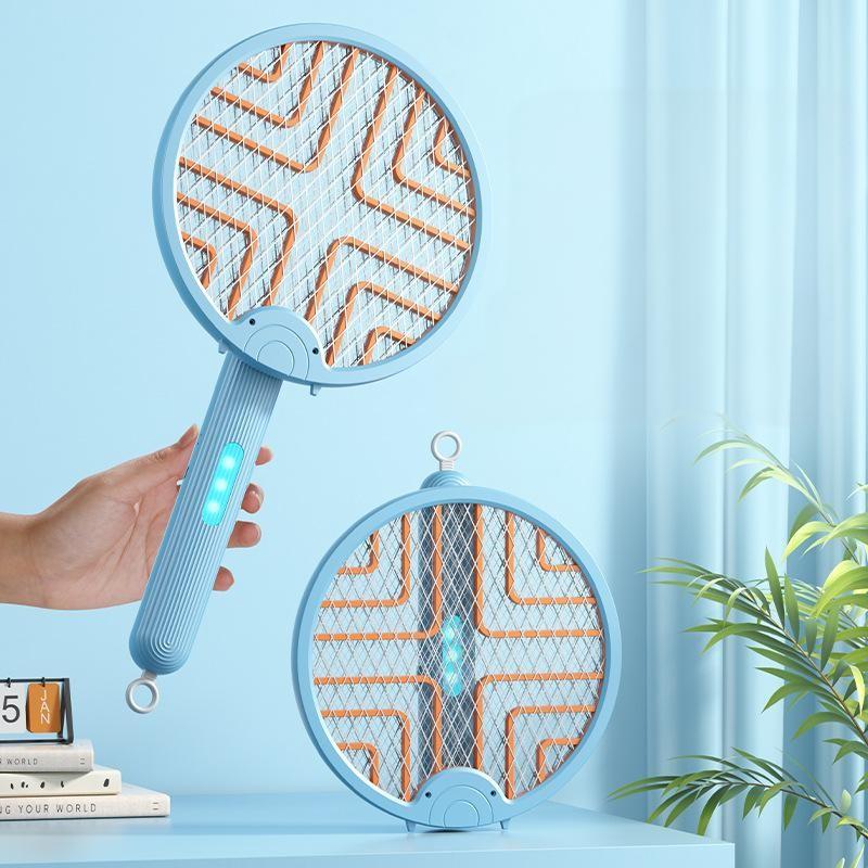 2 In1 Foldable Electric Mosquito Swatter Mosquito Attracting Light Repelling