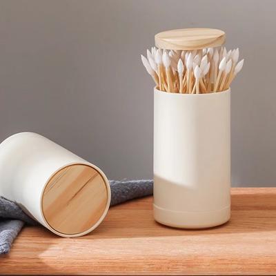 Creative Toothpick Holder Storage Case Portable Cotton Swab Box Multi Compartment Organizer Automatic Pop Up Toothpick Dispenser