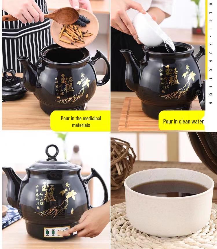 Fully Automatic Multifunctional Electric Chinese Medicine Decoction Pot - Ceramic Household Artifact
