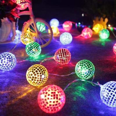 Luz de Fio Bola de Espelhos LED Decorações de Árvore de Natal Operada por Bateria