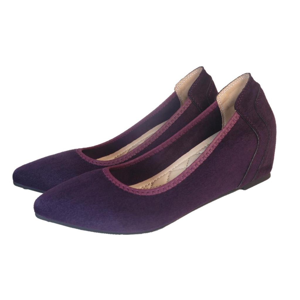 Schwarze Keilabsatzschuhe mit weicher Sohle für Damen - Höhensteigernd, Bequem für Büro und Flugbegleiter im Frühling und Herbst