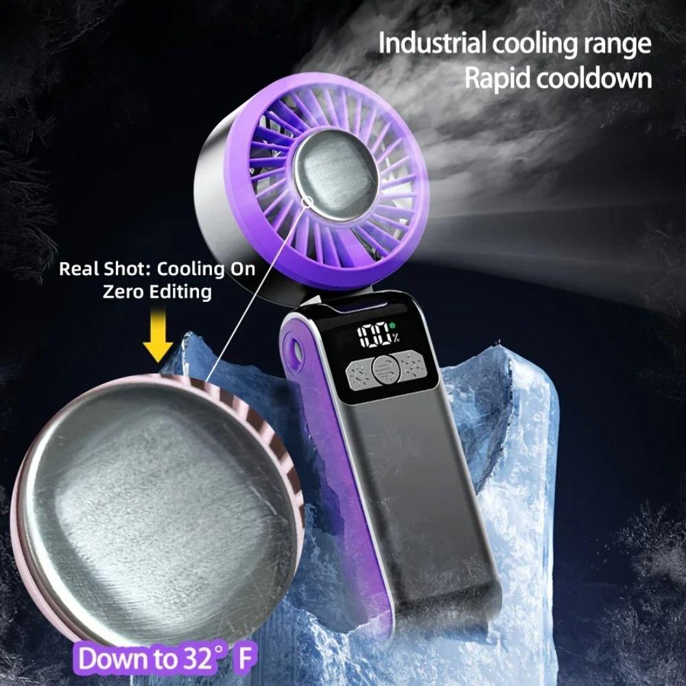 Lightweight Construction Handheld Fan Flexible Folding Design Desktop Fan  Travel Use