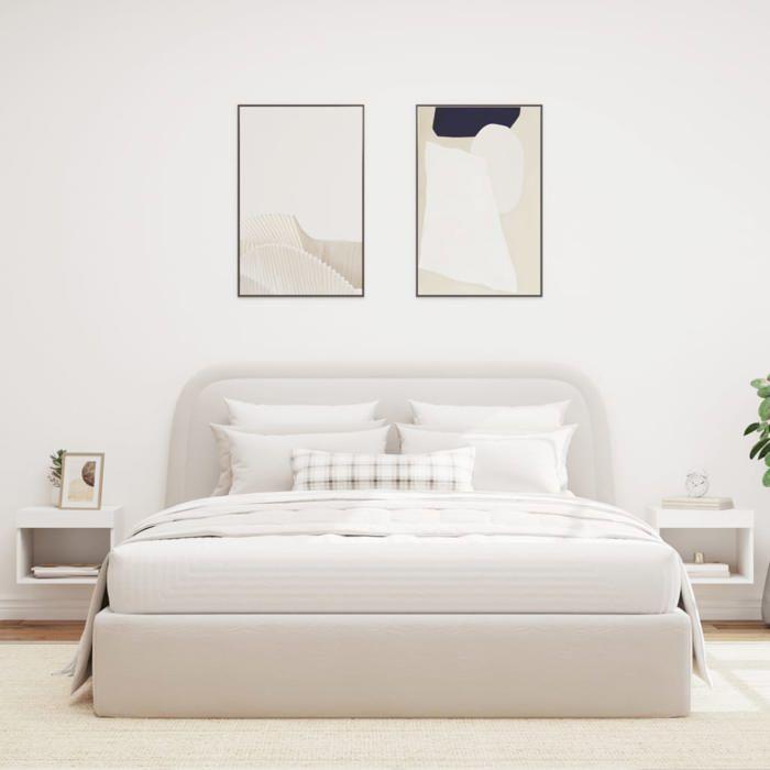 Table de chevet murale - Maison Exclusive - LED RVB intégrées - Bois d'ingénierie - Lot 2 pièces