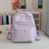 Student Schoolbag Polo Dot Women's Large Capacity Backpack Lightweight Class Backpack