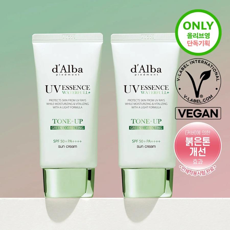 d Alba Waterfull Tone Up Sun Cream (Green Correcting) Duo Set (50ml+50ml) 50ml*2