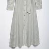 2025 Spring Women's European & American Striped Belted Midi Dress