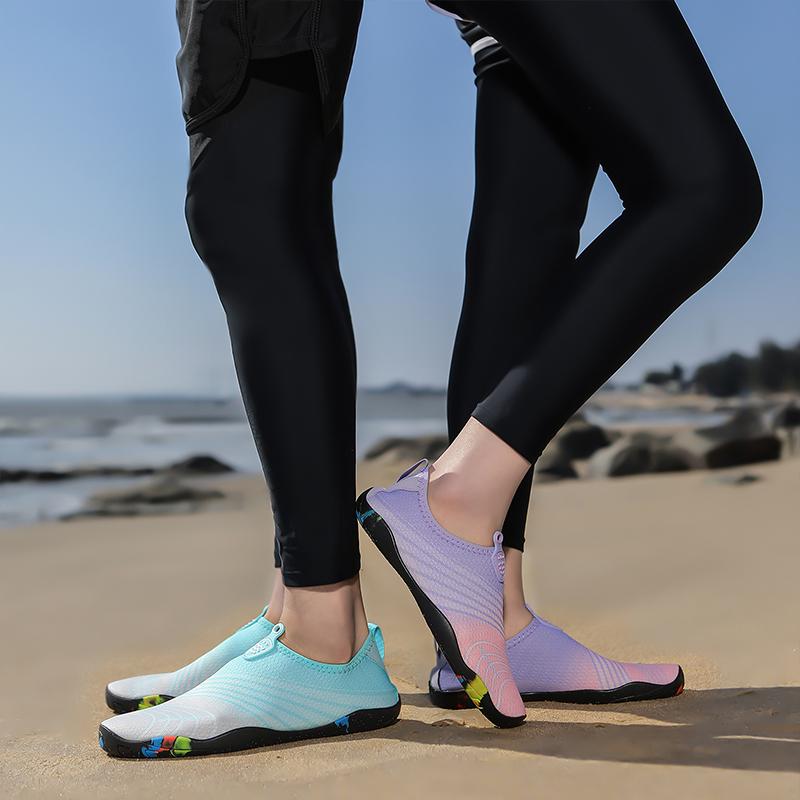 Soft Sole Aqua Shoes for Men Women Breathable Quick Dry Water Sneakers Elastic Slip-on Wading Footwear for Beach Walking Surfing