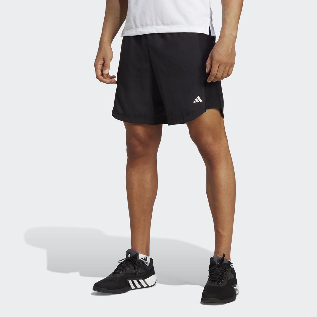 Adidas Hiit Base Solid Color Logo Elastic Waist Straight Shorts Men Bottoms Black IB7909