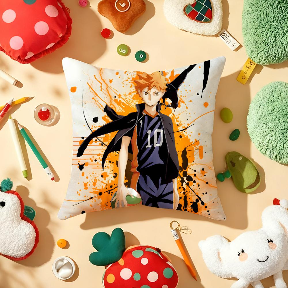 Anime Haijiu Print Cushion Cover Plush Fabric Soft DoubleSided Printed Sofa Warm Winter Home Gift Pillow Cover