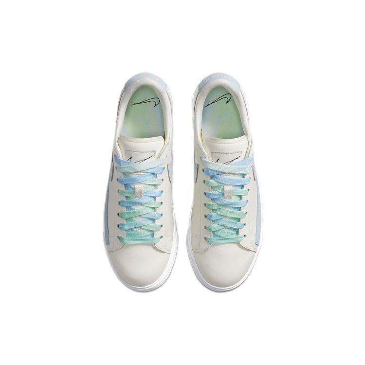Nike Blazer Syntetisk Lær Lav Topp Skatesko Dame Sneaker Blå Hvit CZ8688-146