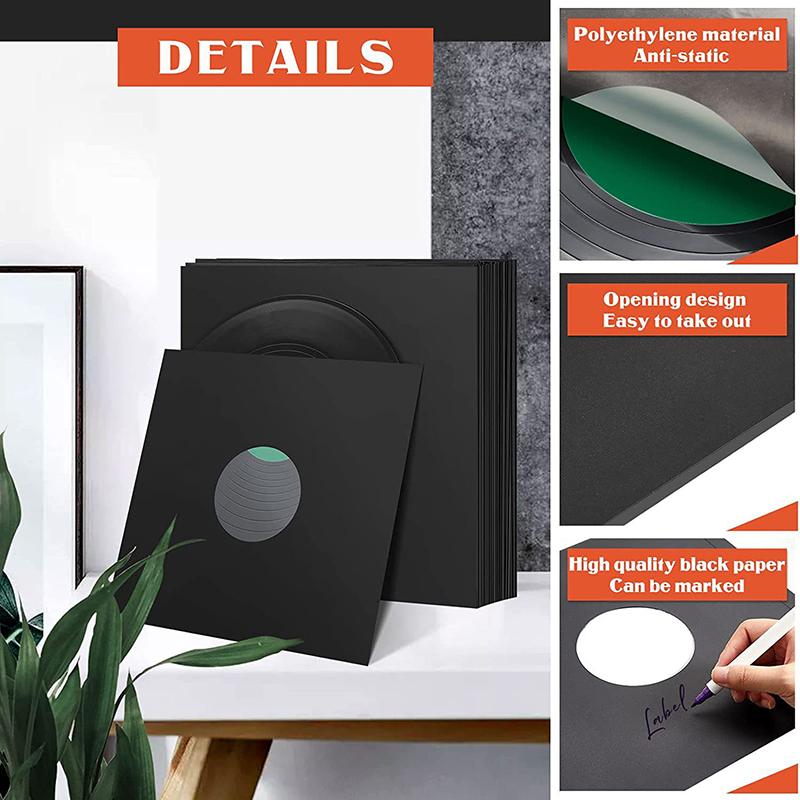 10Pcs Vinyl Records Sleeves Lp Record Cover Resealable Outer Sleeves Composite Kraft Paper Bag Vinyl Record Storage Bags