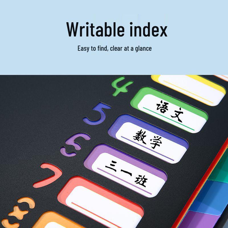 Rainbow 12-Page Accordion File Folder with String Closure - New Office Document Organizer