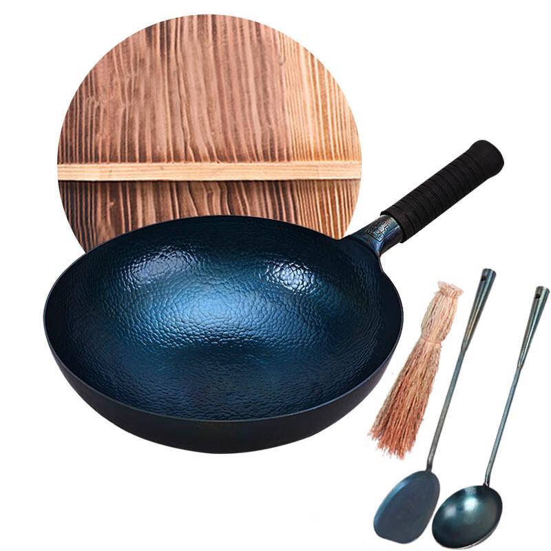 Zhangqiu Forged Iron Wok, Pre-Seasoned, 34cm