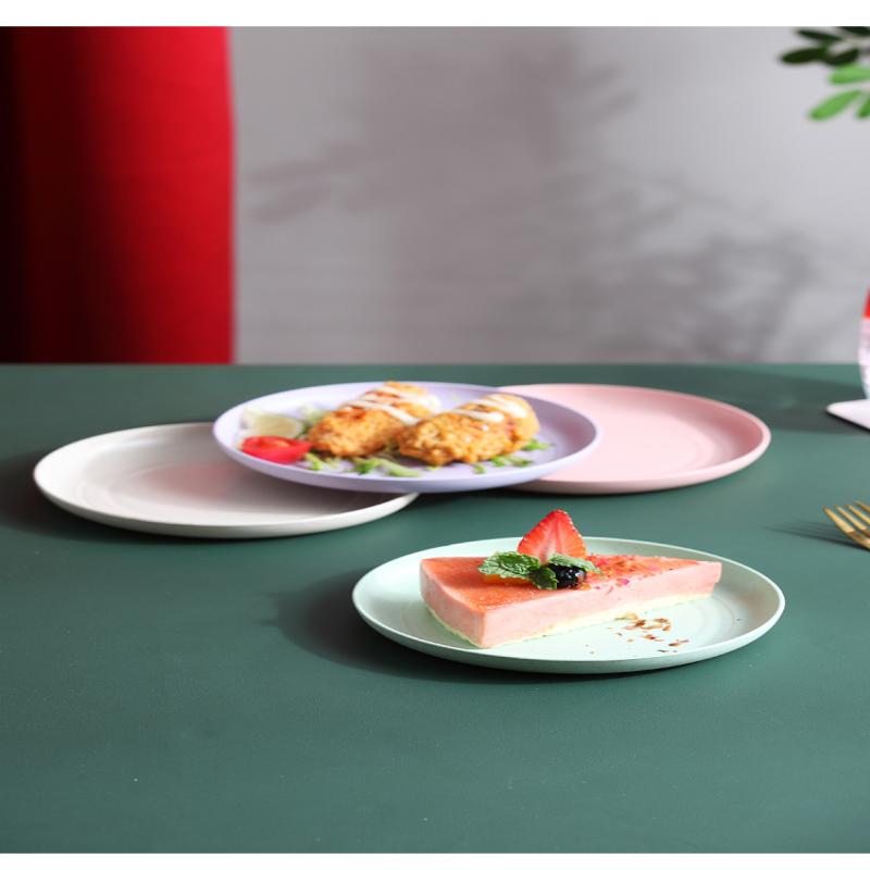 5Pcs/Set Nordic Wheat Straw Plate Fruit Vegetable Plate Bone Spitting Plate Tableware Plate