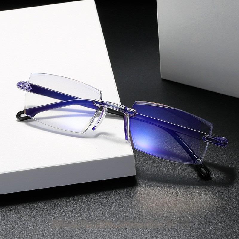 Smart Automatic Zoom Reading Glasses Rimless Ultralight Anti Blue-ray Spectacle Radiation Protection Blue Light Glasses Unisex