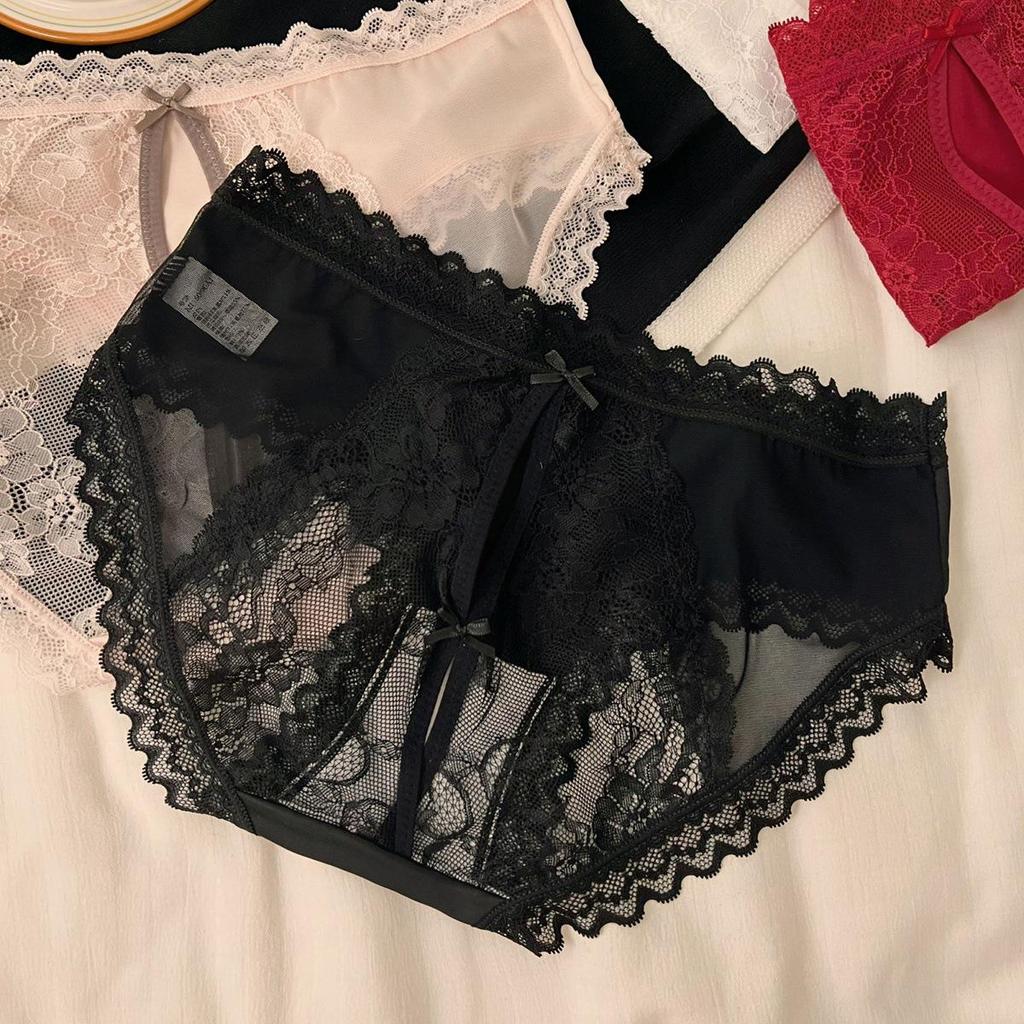 French Satin Lace Panties - Sheer, Seamless, Sexy Thongs for Women