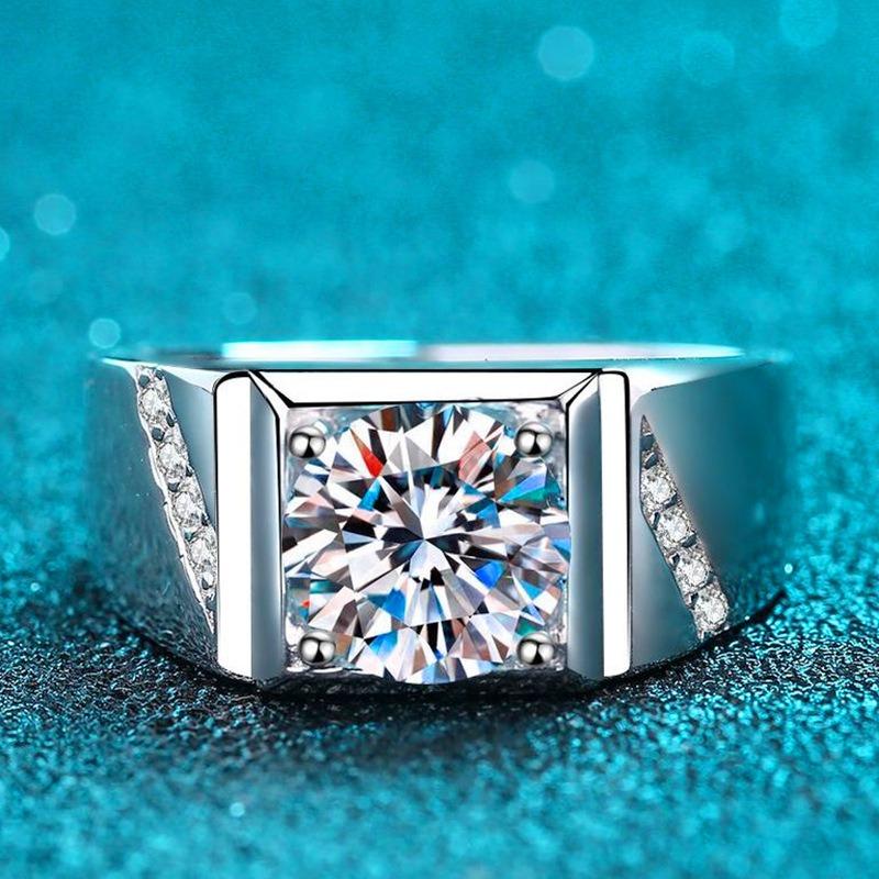

Moissanite living men s ring domineering men s opening adjustable ring wedding ring Adjustable opening