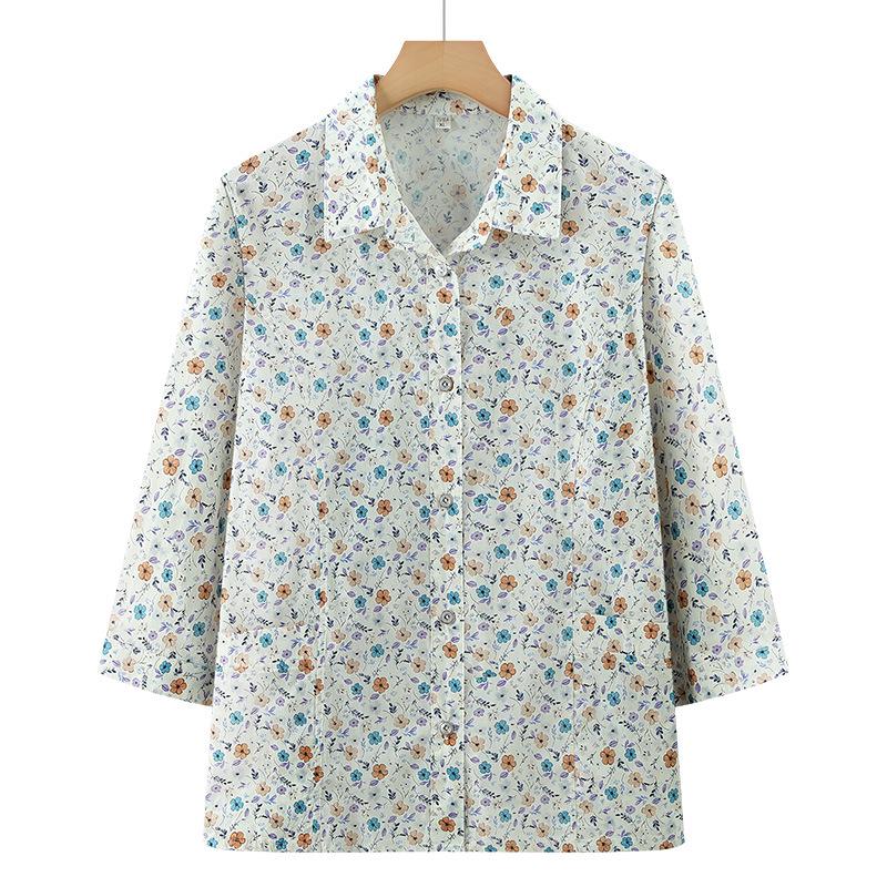 

Mom s Summer Cotton Mid-Sleeve Shirt & Thin Cardigan Set for Women 2026 XL (recommended 80-95 jin)