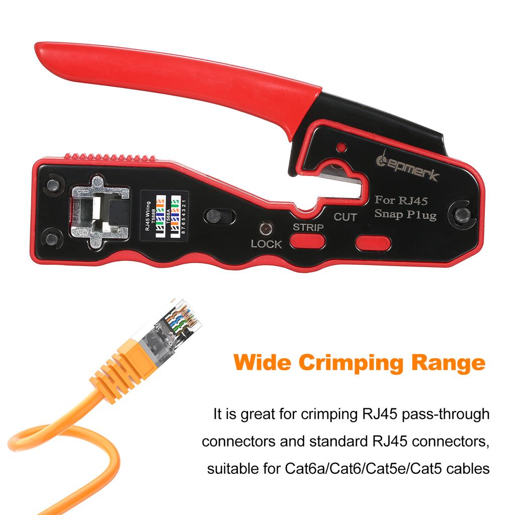 Kit de instrumente de sertizare RJ45 Instrument de sertizare pentru trecere Cat5e Cat6 Cat6a Pass Through