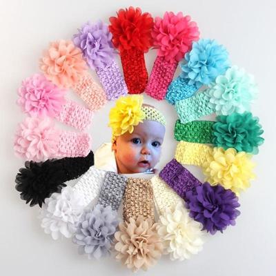 1 pièces printemps/été nouveau bébé filles dentelle bandeau infantile cheveux armure bande en mousseline de soie fleur bandeau