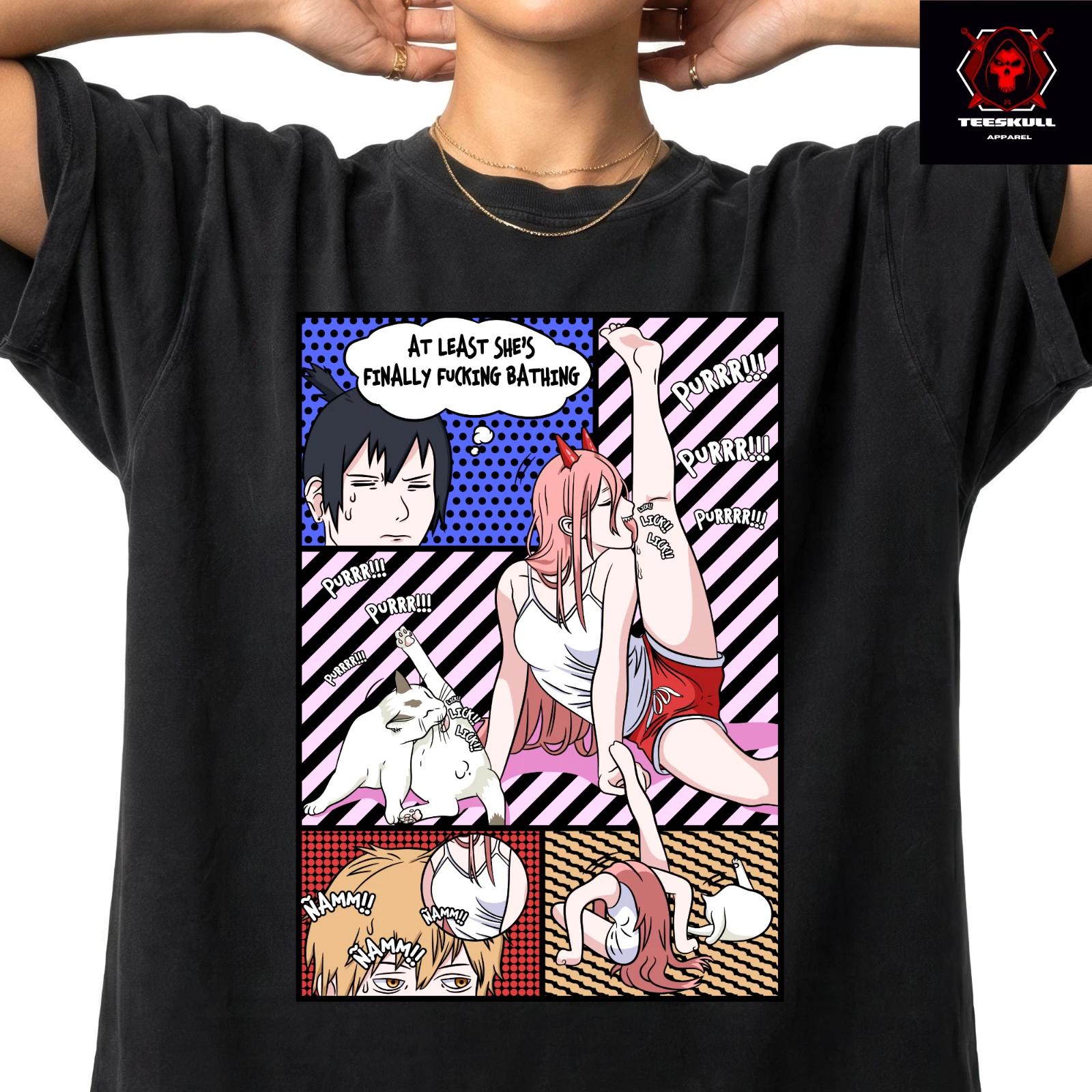 Power Chainsaw Man Anime Waifu Character Unisex Premium Cotton T-Shirt 3XL