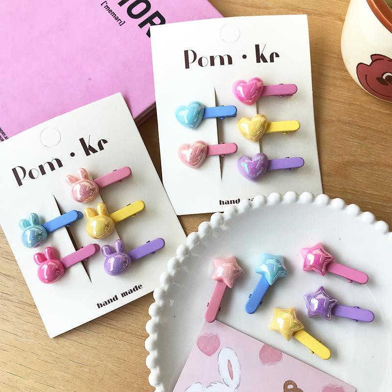 Clipsuri de păr colorate de desene animate pentru copii - Ac de păr drăguț și versatil pentru breton lateral macaron