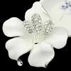 Elegant Rhinestone Lily Brooch – High-End Painted Flower Pin for Weddings