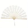 1PC Elegant HollowOut Lace Fan for Bridal Shower Dance Recital Sheer Handheld Fan for Wedding and Formal Occasion