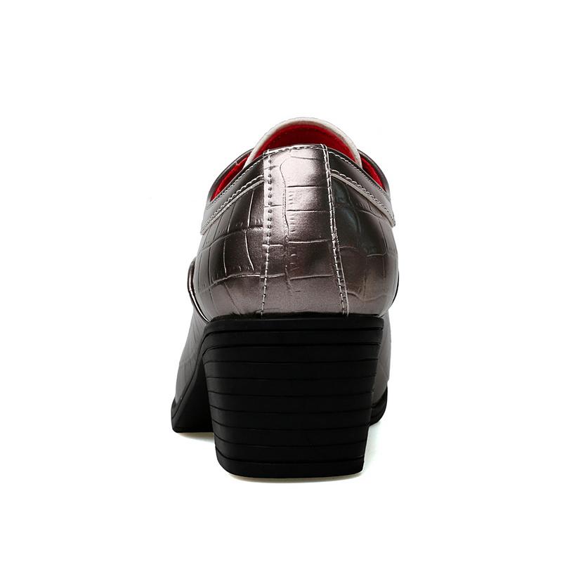 Men High Heels Silver Derby Wedding Dress Dance Business Gold Elevator Shoes Height Increase Tuxedo Shoes Plus Size