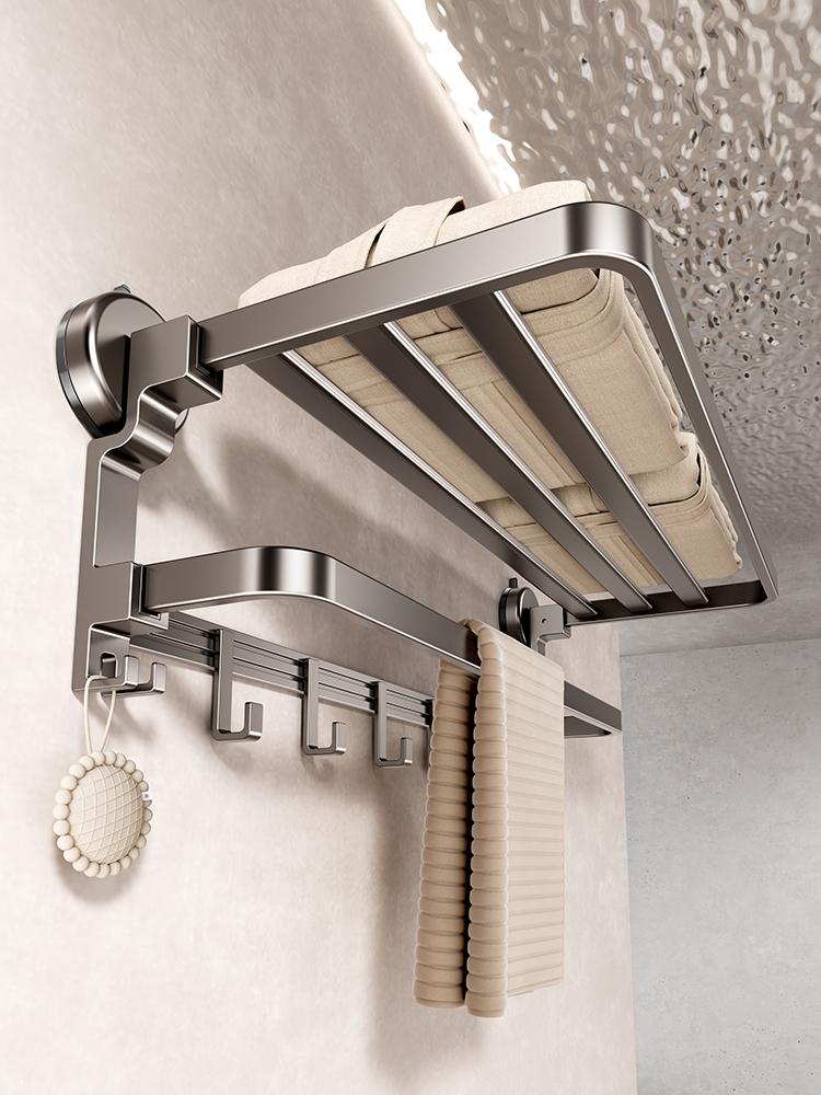 Badezimmer Handtuchhalter Ohne Bohren Saugknopf Handtuchhalter Nicht Perforiertes Regal Haken Organizer Schwebendes Wandregal Aufbewahrung