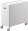 Yamazaki Tower Storage Box with X D35 X Storage 4556 Lid, Large, White, W15.5 H31.7cm (including Casters), Caster-equipped Wagon, Space-Saving,