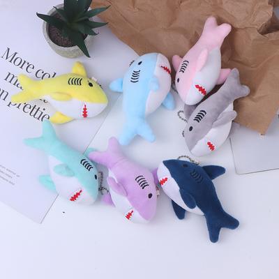 Cute Cartoon Stuffed Plush Shark Pendant Key Chain Ring Doll Toys For Kids Gifts