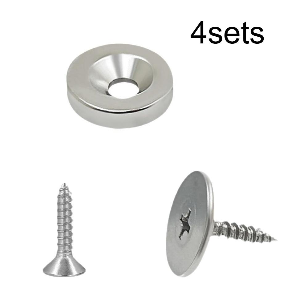 

4sets Cabinet Door Magnetic Closure Metal Magnetic Catch for Hidden Closing - Suitable for Various Materials,Kitchen Glass Doors