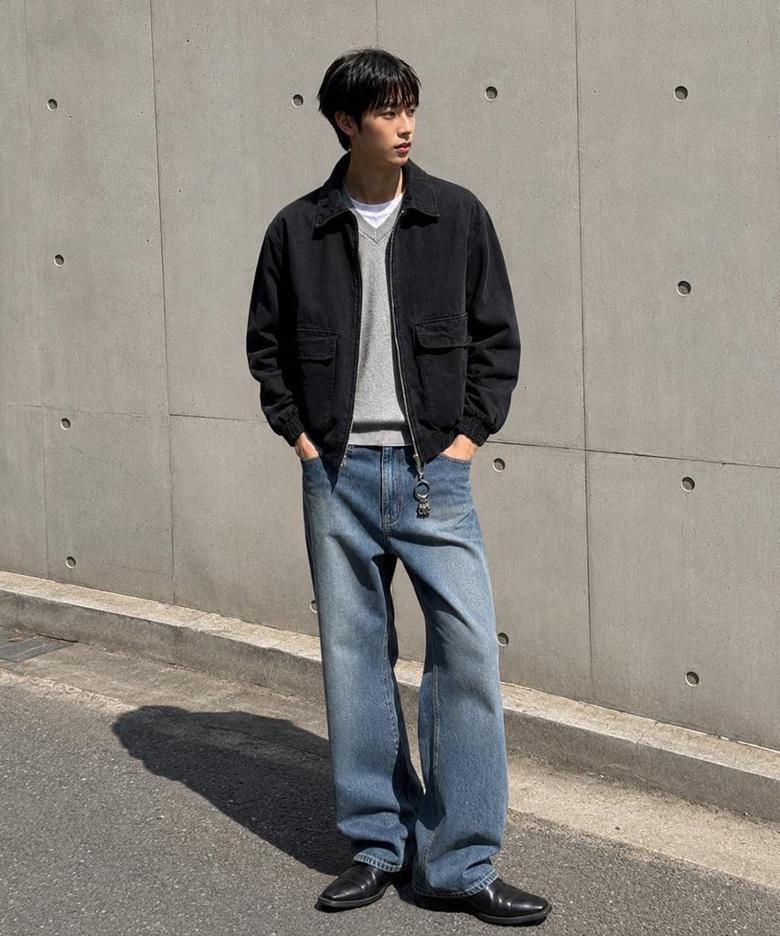 Underoff Washed Out-Pocket Blouson Jacket Black